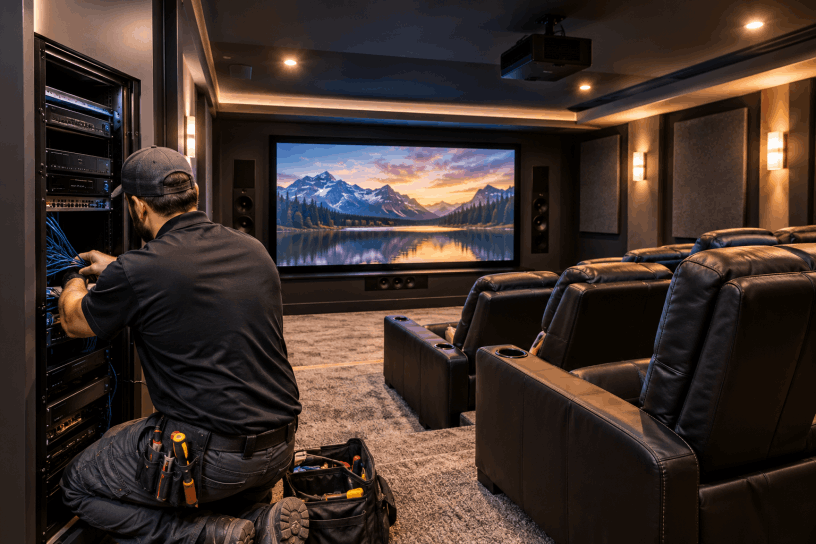 Custom home theater design in Alabama