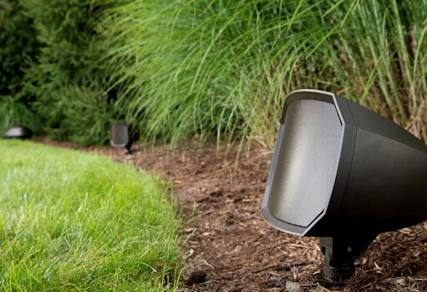 Outdoor landscape speaker installation in Birmingham, alabama